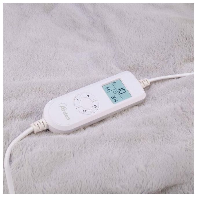 Ardes AR4O180 Fluffy Termocoperta Elettrica Singola 10 Livelli di Temperatura Display LCD Spegnimento Automatico 180x130 cm colore Grigio