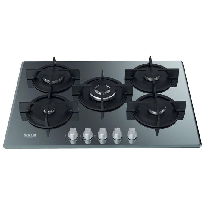 Hotpoint HAGD 72S-MR Diamond Piano cottura a gas 73 cm 5 fuochi griglie in ghisa accensione manopola colore Specchio