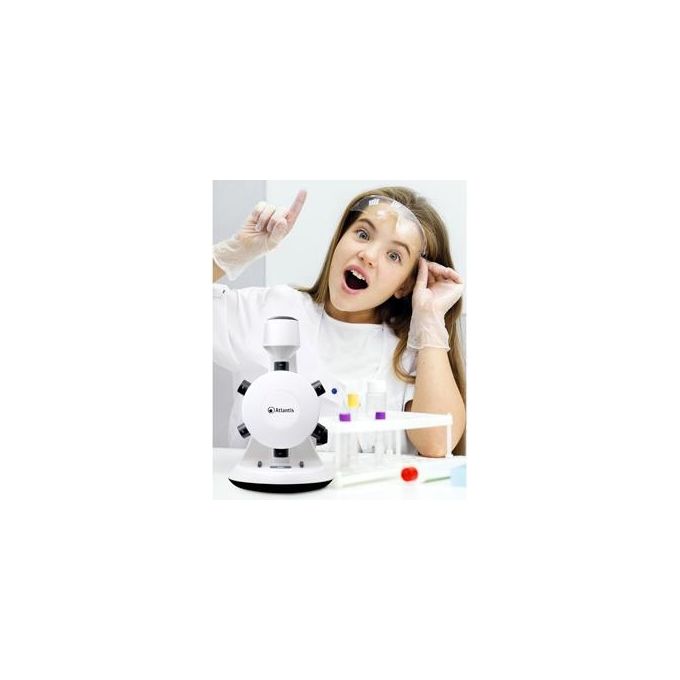 Atlantis E45-MS737 Microscopio Digitale USB Risoluzione UXGA 1600x1200 6 Torrette di Ingrandimento da 100x a 600x CMOS Illuminazione Superiore e Inferiore colore Nero