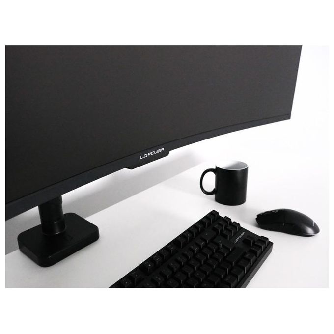 LC-Power LC-EQ-A49B Supporto da Tavolo per TV e Monitor Fino a 49 Pollici Regolabile in Altezza Inclinazione Rotazione 360° VESA 75x75 100x100 mm colore Nero
