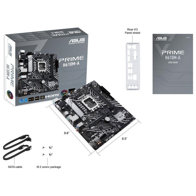 ASUS 90MB1G20-M0EAYC PRIME Scheda Madre Intel H610 LGA 1700 DDR5 2x DIMM M.2 Micro ATX colore Nero