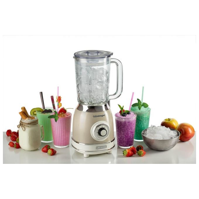 Ariete 00C058303AR0 Vintage Frullatore da tavolo 1,5 L 4 Lame Acciaio Inox 4 Velocita' Pulse 1000 W colore Beige