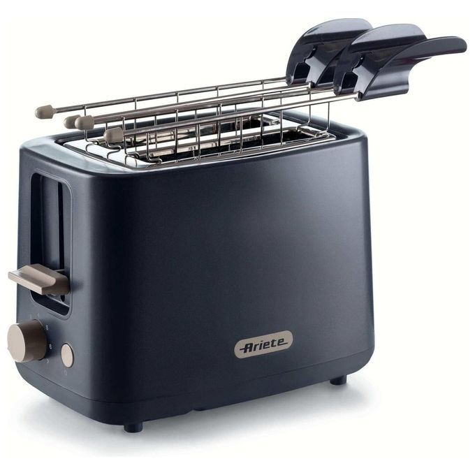 Ariete 157 Breakfast Tostapane 2 Fette 760W 7 Livelli di Doratura Pinze Acciaio Inox Pulsante Stop colore Nero