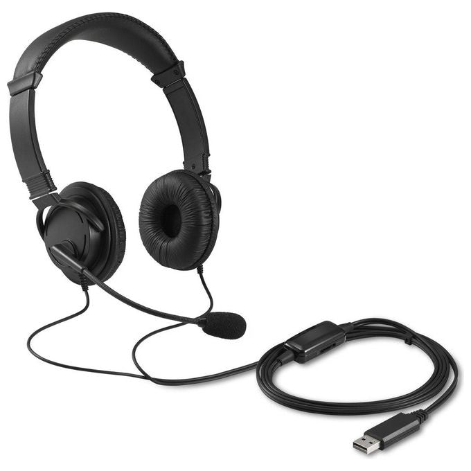 Kensington K33065WW Cuffie PC USB Tipo A Sovraurali con Microfono Controllo Volume Cavo 1,8 m colore Nero