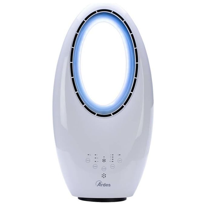 Ardes AR5BL1B Muna Ventilatore Bladeless 3 velocita' 60W 57dB Telecomando Touch Luce LED Oscillazione colore Bianco