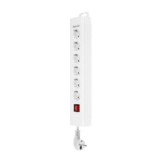 Rev Presa Multipla 6 Ingressi 2.4mt Supraline con Interruttore Bianco