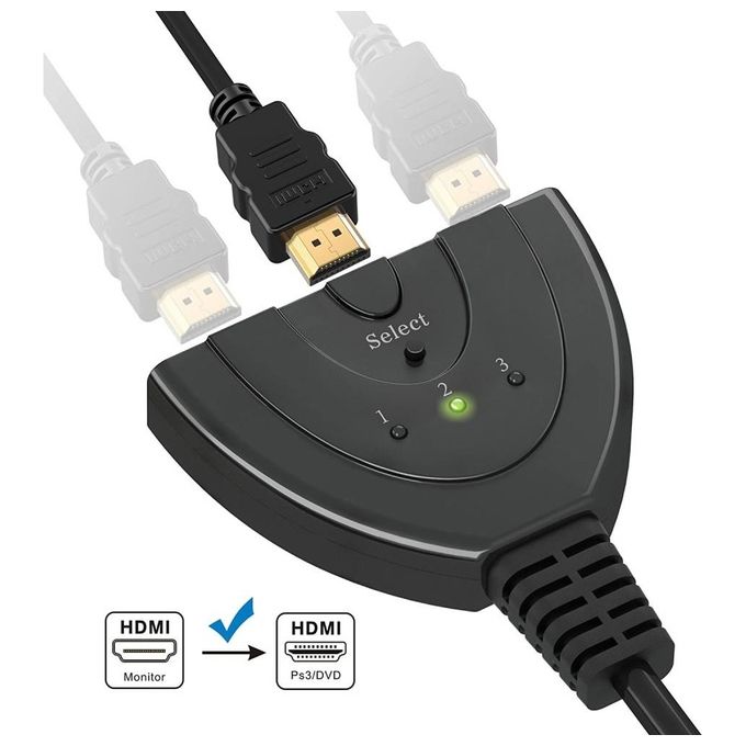 Techly 360042 Switch Hdmi 3x1 Pigtail 4K Nero