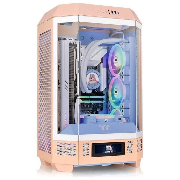 Thermaltake CA-1Y4-00SKWN-00 The Tower 300 Case PC Micro Tower per schede madri Micro ATX e Mini ITX con supporto radiatore 420 mm colore Peach Fuzz