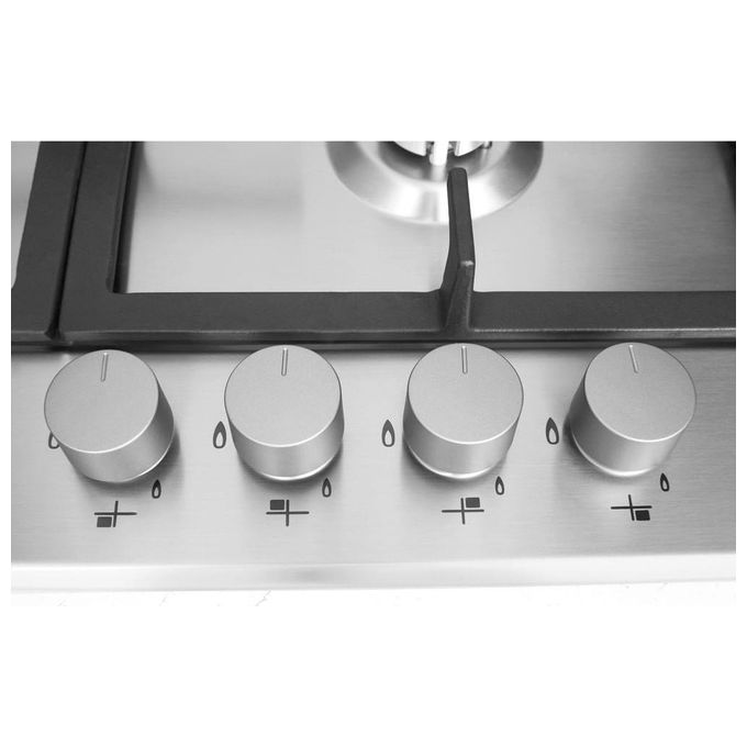 Whirlpool GMR 6422-IXL Piano Cottura a Gas 4 Zone iXelium Griglie in Ghisa 60 cm Acciaio Inox