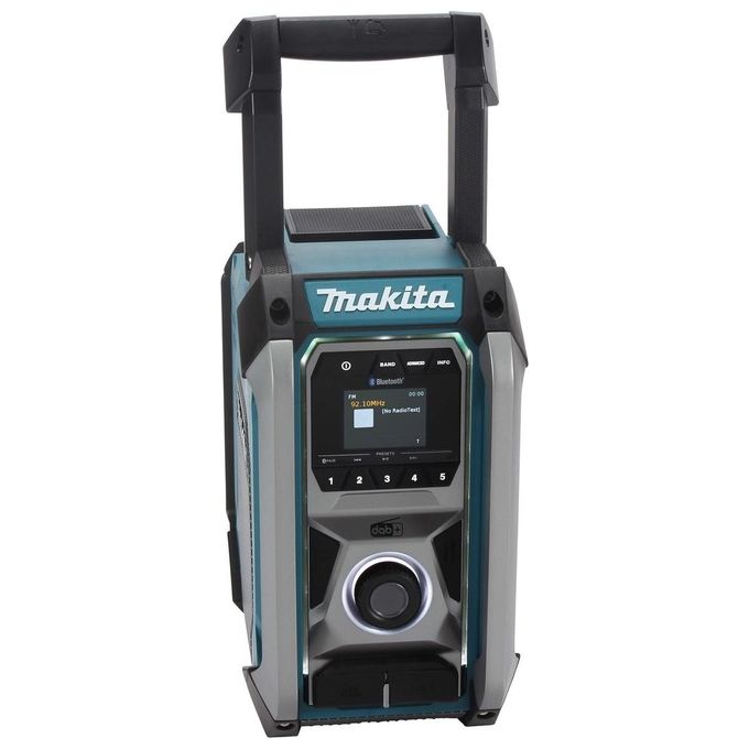 Makita MR007GZ Radio da cantiere Alimentazione 12 40 V max Bluetooth DAB+ IP65 Subwoofer USB per ricarica colore Petrolio