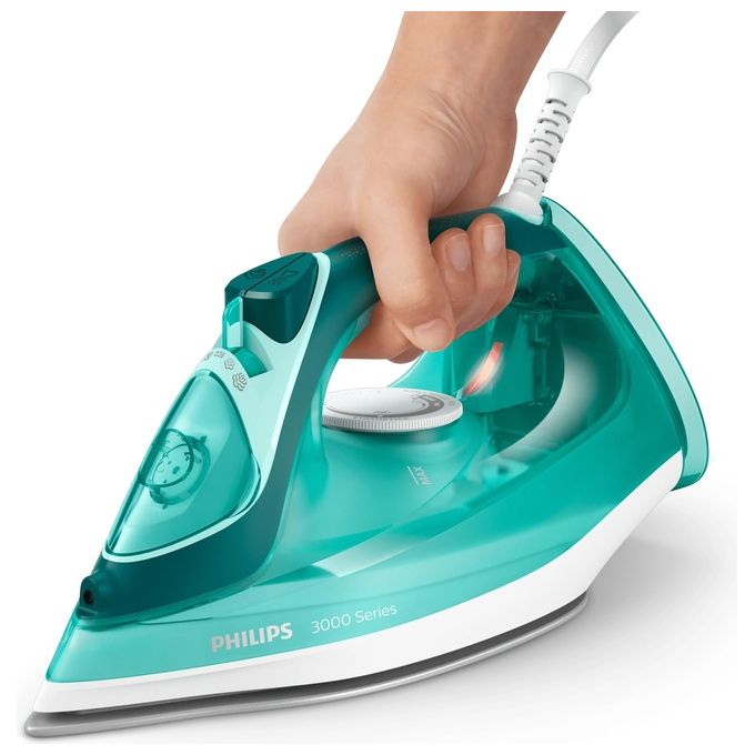 Philips DST3030-70 Serie 3000 Ferro a vapore 2400W piastra ceramica colpo vapore 180 g-min serbatoio 300 ml colore Turchese