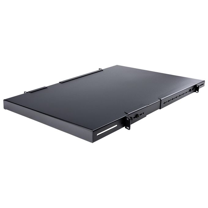 StarTech Ripiano per montaggio a rack regolabile 1U - Robusto ripiano per armadio server rack fisso - 80 kg