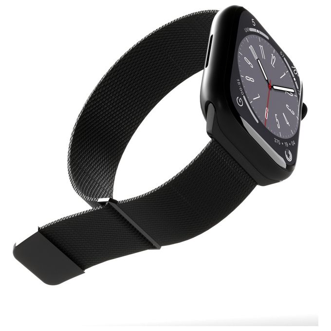 Puro AW44MILANESEBLK Cinturino Maglia Milanese per Apple Watch 42 44 45 49 mm Acciaio Inossidabile Chiusura Magnetica colore Nero