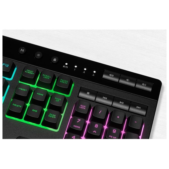Corsair CH-9226765-IT K55 RGB PRO Tastiera Gaming a Membrana Cablata QWERTY Layout IT LED RGB 5 Zone 6 Macro Tasti IP42 colore Nero