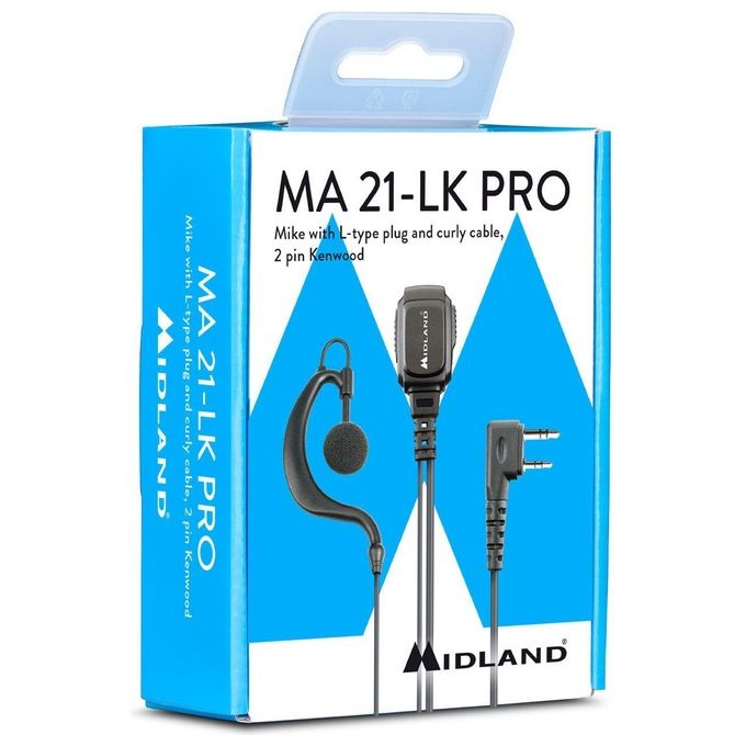 Midland Microfono con Presa 2 Pin Kenwood Nero