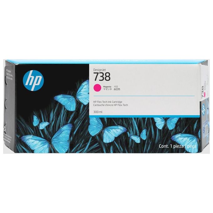 HP 676M7A Cartuccia di inchiostro magenta 738 DesignJet 300 ml getto termico d'inchiostro compatibile con T850 T950 colore Magenta