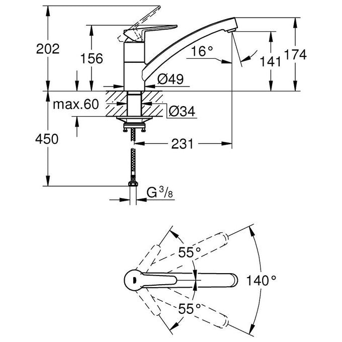 Grohe 31685000 Metris Miscelatore Mono Splitcomando per doccia Incasso a parete Isolato acusticamente  Cromato