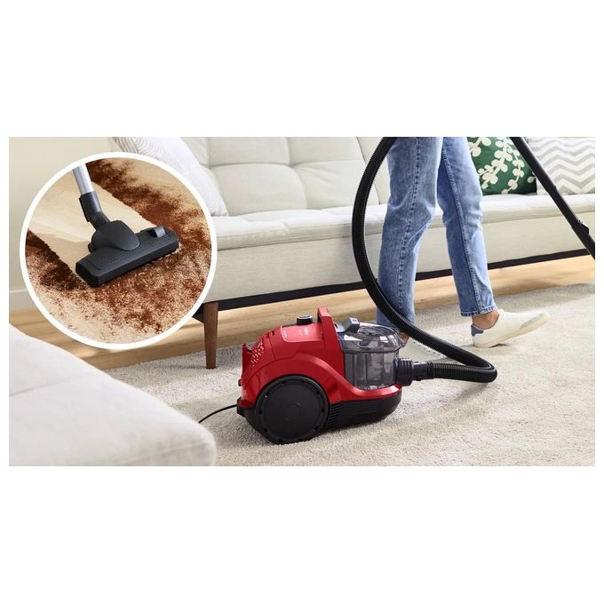 Bosch BGS21CAR Serie 4 Aspirapolvere a traino senza sacchetto 2 L 750 W 78 dB colore Rosso