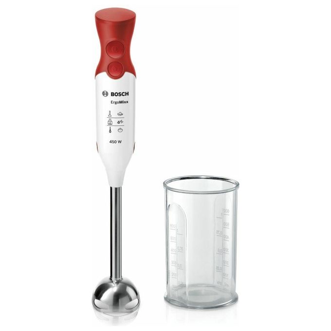 Bosch MSM64110 Frullatore ad Immersione 450W Inox Bianco Rosso