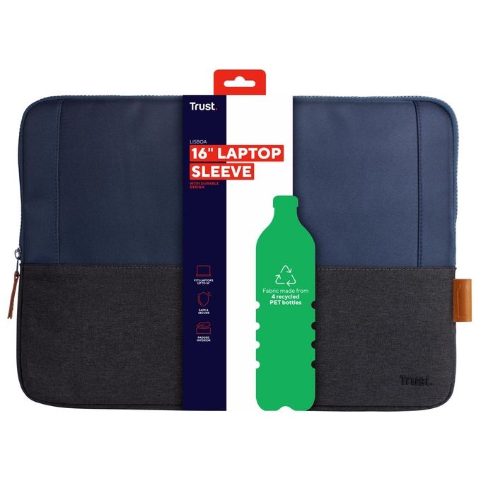 Trust Lisboa Custodia a Tasca per Notebook 16'' Blu