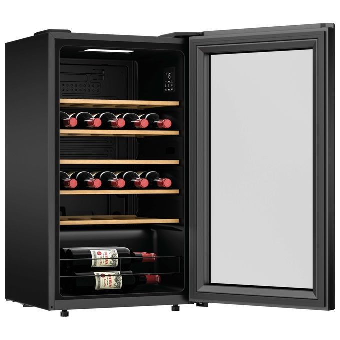 Candy CWC034 DiVino Cantinetta Vino 34 Bottiglie Classe G 37 dB Wi-Fi Ripiani Legno Libera Installazione colore Nero