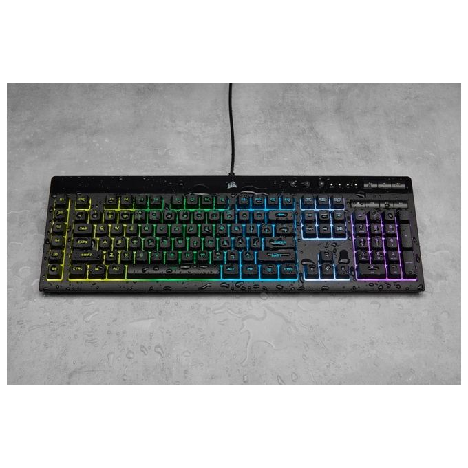 Corsair CH-9226765-IT K55 RGB PRO Tastiera Gaming a Membrana Cablata QWERTY Layout IT LED RGB 5 Zone 6 Macro Tasti IP42 colore Nero