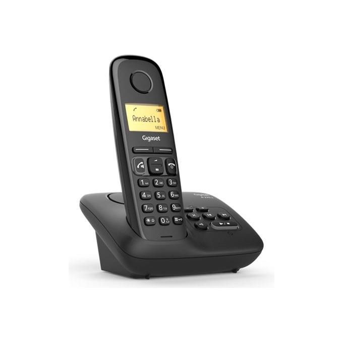 Gigaset A270A Telefono Cordless DECT Segreteria Telefonica Vivavoce Display 1.5'' Rubrica 80 Contatti colore Nero