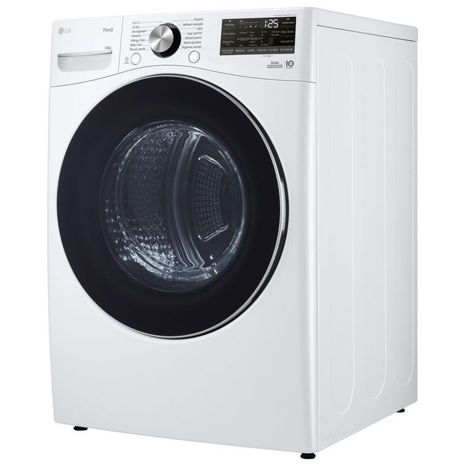 LG RH18U8AVCW Asciugatrice Pompa di Calore 18 Kg Classe D DUAL Inverter Direct Drive AI Dry Wi-Fi (99x77x82 cm) colore Bianco