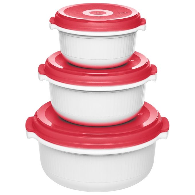 Emsa Micro Family Microonde Set Iniziale Rosso 3 Pezzi