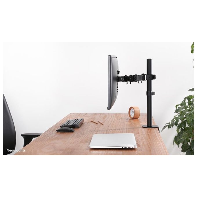 Neomounts FPMA-D550BLACK Braccio per Monitor Regolabile Altezza 0-440 mm Rotazione 360° Inclinazione 0-90° VESA 75x75 100x100 mm Gestione Cavi colore Nero