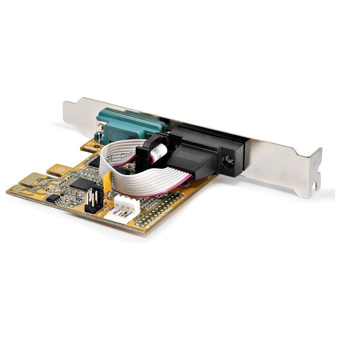 StarTech 21050-PC-SERIAL-LP Scheda seriale PCI Express a 2 porte RS232 DB9 con UART 16C1050 FIFO 256 byte Baud Rate 921,6 Kbps PCIe 2.0 x1 compatibile Windows e Linux colore Giallo