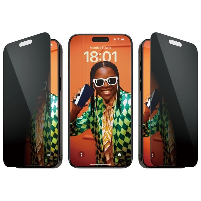 PanzerGlass P2812 Pellicola Privacy in Vetro Temperato iPhone 15 Pro Max Ultra-Wide Fit con Applicatore colore Trasparente
