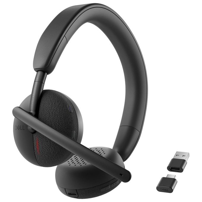 DELL WL3024-DWW Cuffie senza fili Pro Auricolare Con cavo e senza cavo Bluetooth 5.3 Cancellazione rumore AI Microfono asta 41 h autonomia colore Nero