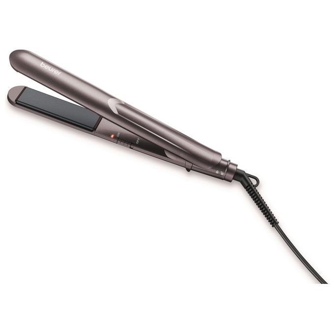 Beurer HS 15 Basic Line - Piastra per capelli classica, piastre ceramica, temperatura regolabile 120-220 °C, riscaldamento rapido, spegnimento automatico, display LED, cavo girevole, Nero