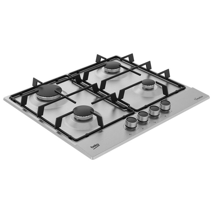 Beko HIAG64223SXE Piano cottura a Gas 60 cm 4 Fuochi PractiClean Gas Safety colore Acciaio Inox