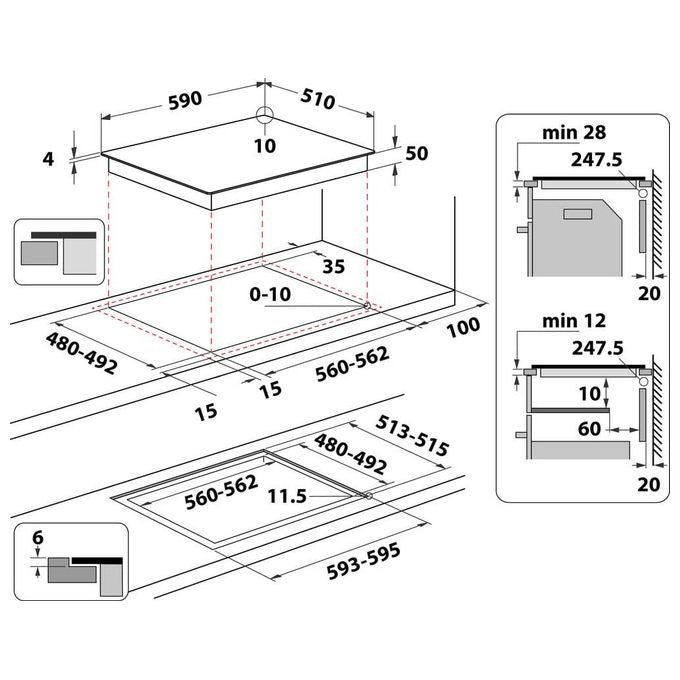 Indesit IS 83Q60 NE Piano cottura a induzione 59 cm 4 zone Touch control Booster 7200 W colore Nero