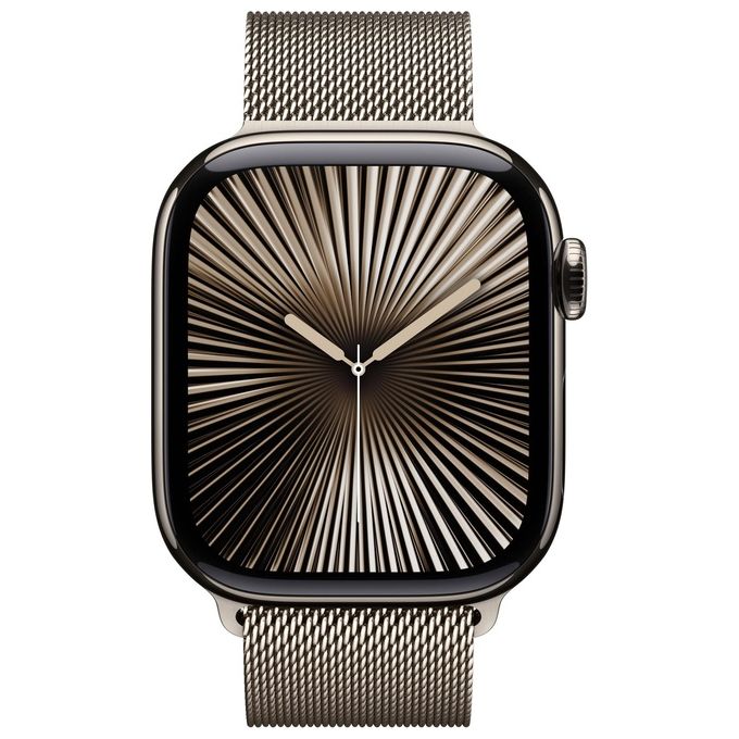 Apple MWXF3QL-A Watch Serie 10 GPS + Cellular 42mm Cassa in Titanio con Loop in maglia milanese colore Titanio