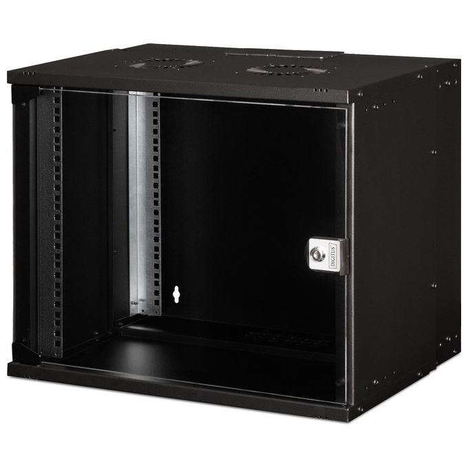 Digitus DN-49205 SOHO Pro Armadio Rack 9U 19 pollici a Parete con Porta in Vetro Profondita' 400 mm Capacita' 60 Kg colore Nero