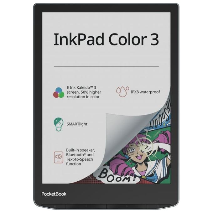 PocketBook PB743K3-1-WW InkPad Color 3 Ebook Reader 7,8'' E-Ink Kaleido 3 32GB Wi-Fi Bluetooth IPX8 colore Stormy Sea