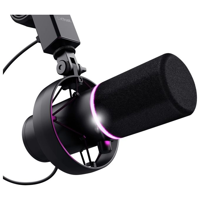 Trust 24354 GXT 255+ Onyx Microfono USB a Condensatore Cardioide con Braccio per PC Streaming Podcast Gaming colore Nero