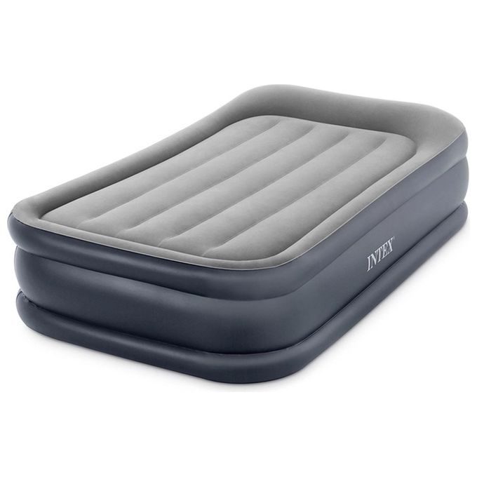 Intex 64132ND Materasso Dura-Beam Pillow Rest Deluxe Singolo Bicolore con Pompa Elettrica Incorporata 99x191x42 cm Single Singolo Versione 2023