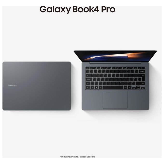 Samsung NP940XGK-KG2IT Galaxy Book4 Pro Notebook 14'' Intel Core Ultra 5 125H 16GB RAM 512GB SSD AMOLED Touch Windows 11 Home colore Grigio