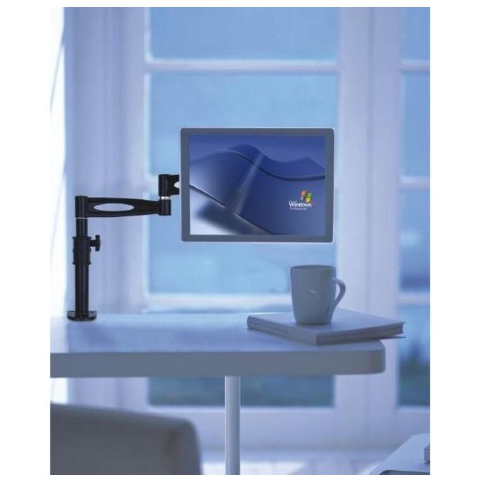 Techly ICA-LCD 502BK Supporto da Scrivania per Monitor 13-27'' Braccio Lungo Inclinabile