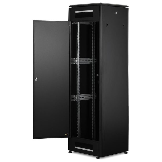 Digitus DN-19 42U-6-6-B-1 Serie Unique Armadio Rack 42U in Acciaio con Porta in Vetro e Predisposizione Ventilazione colore Nero