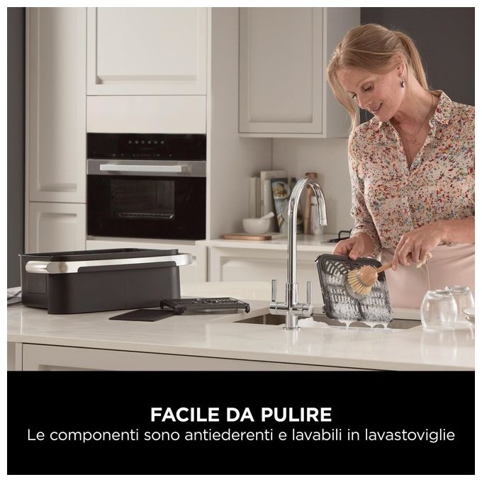 Ninja AF500EU FlexDrawer Friggitrice ad aria 10.4 L 2470 W 7 Programmi Dual Zone Touchscreen colore Nero