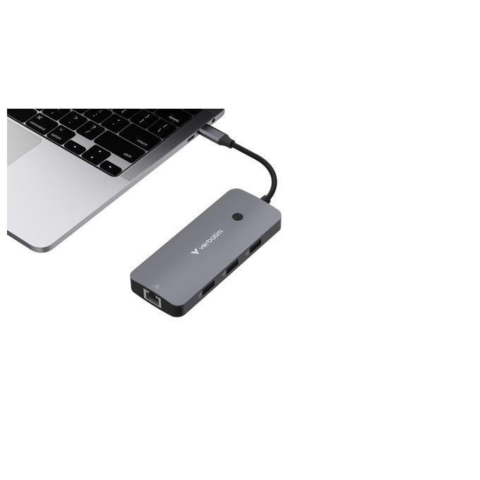 Verbatim 32152 Hub Multiporta USB-C 9 in 1 con HDMI 4K@60Hz Ethernet Gigabit 2x USB-C 3.2 Gen2 3x USB-A SD-microSD colore Argento