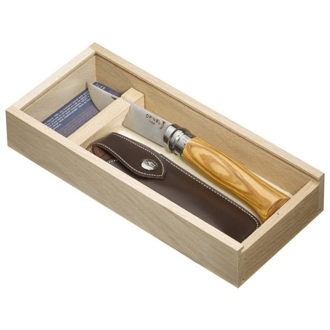 Opinel Coltello Virobloc inox n. 8 Ulivo Fodero Opinel