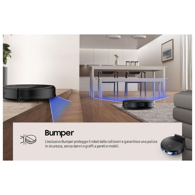 Samsung VR05R5050WK Aspirapolvere Robot 2 in 1 Aspira e Lava Motore Wi-Fi Programmabile da Remoto Nero