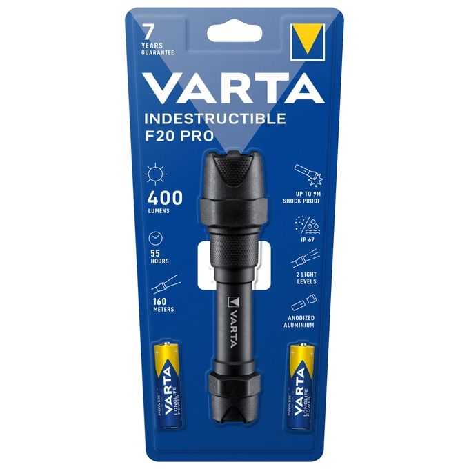 Varta Indestructible F20 Pro Torcia a Mano Nero Led