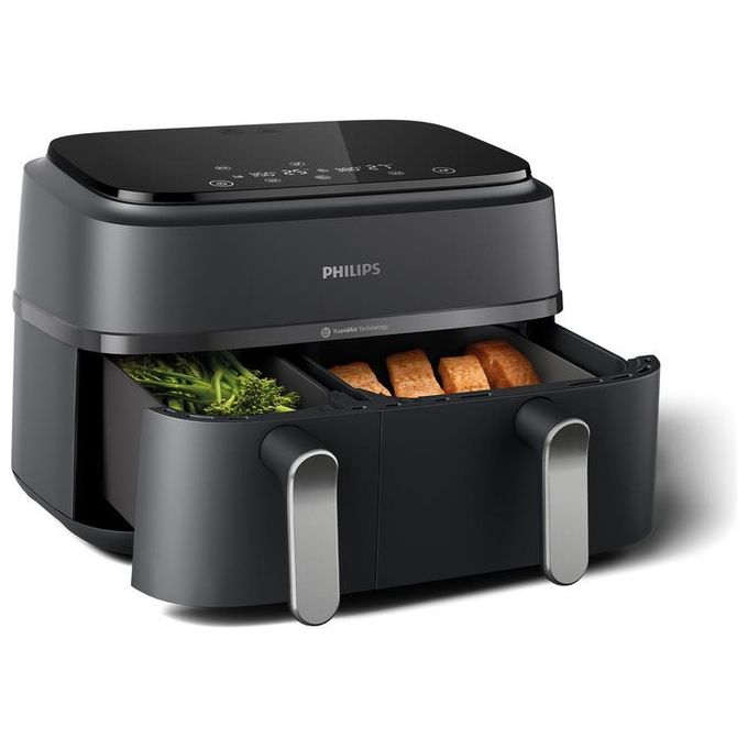 Philips NA352-00 Friggitrice ad aria 9 L 2750 W Doppio Cestello 8 Programmi Display LED colore Antracite